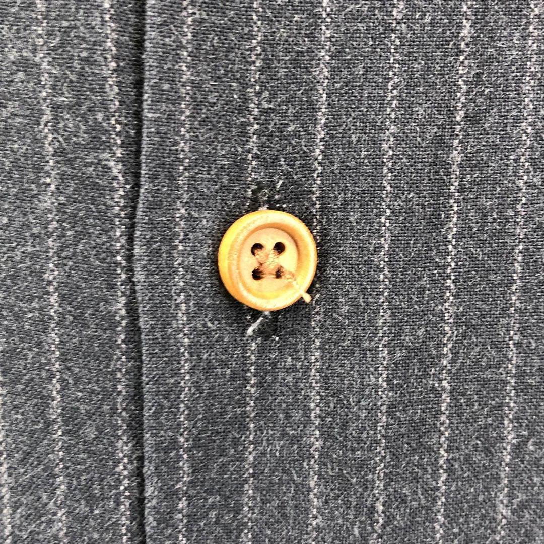 STUSSY Stripe Pattern Short Sleeve Open Collar Rayon Shirt Men's Size S Rayon navy blue type Vintage Second Hand