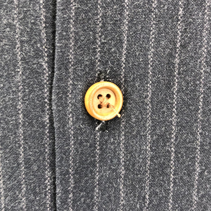 STUSSY Stripe Pattern Short Sleeve Open Collar Rayon Shirt Men's Size S Rayon navy blue type Vintage Second Hand