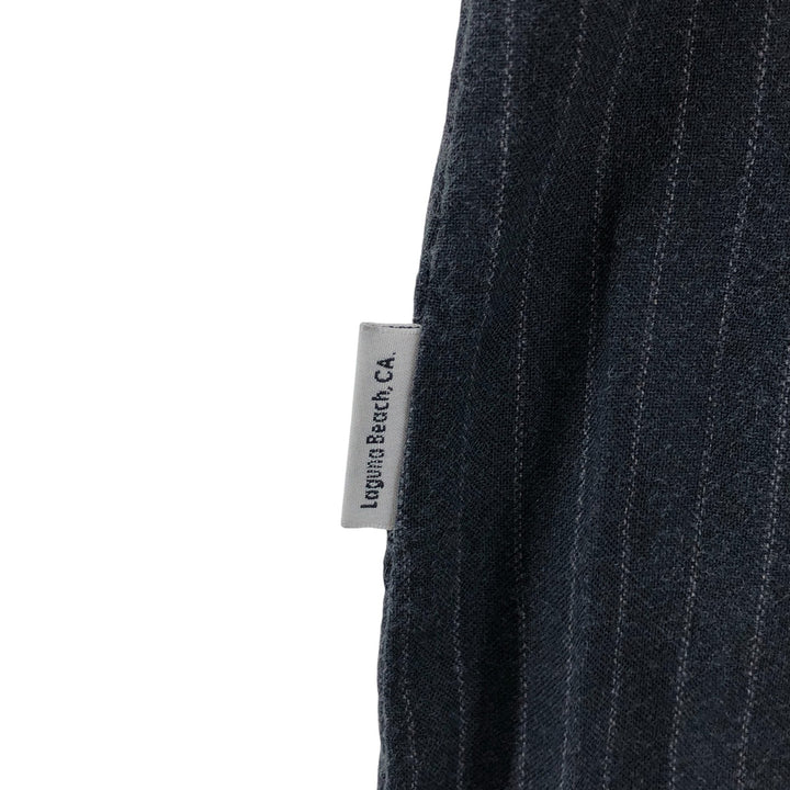 STUSSY Stripe Pattern Short Sleeve Open Collar Rayon Shirt Men's Size S Rayon navy blue type Vintage Second Hand