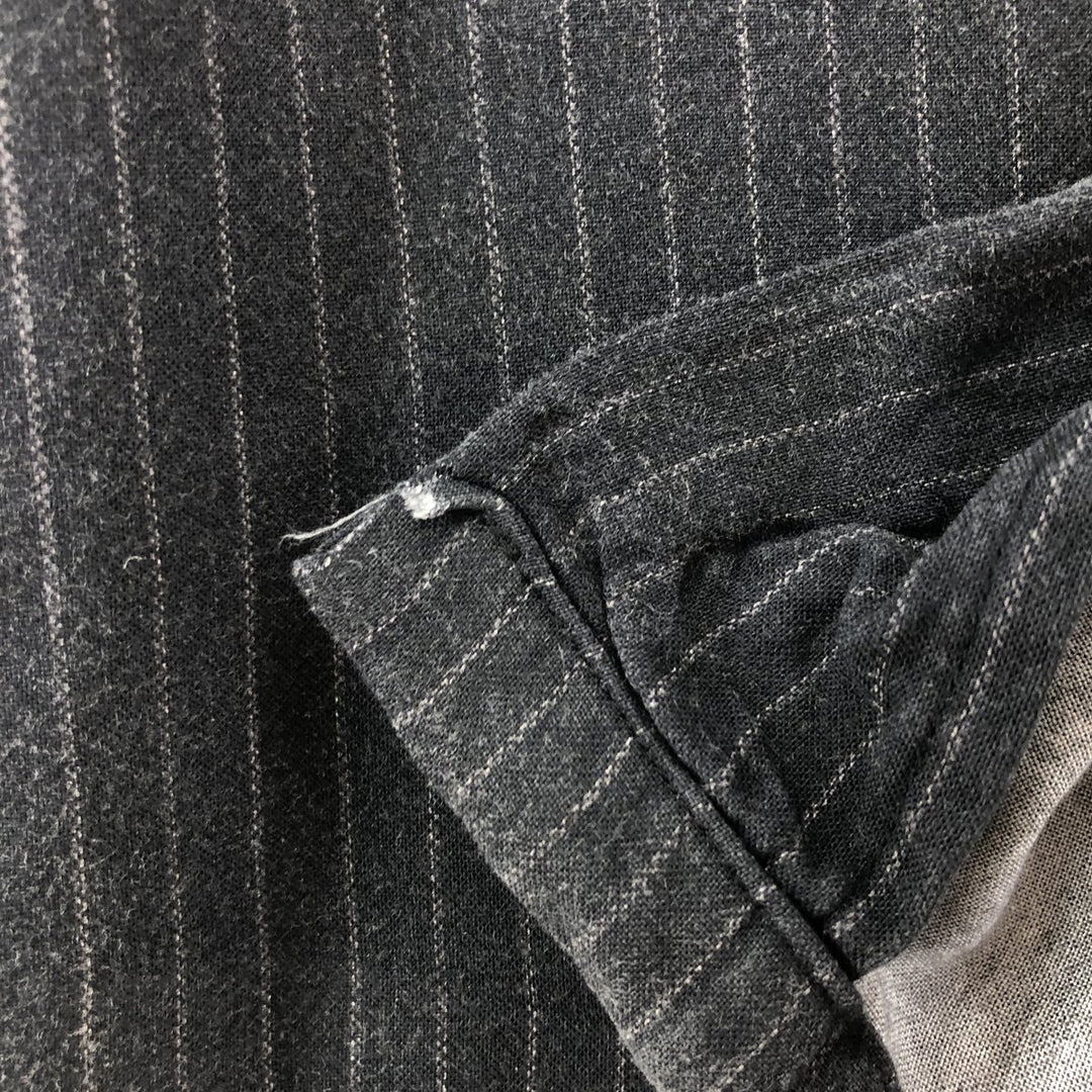 STUSSY Stripe Pattern Short Sleeve Open Collar Rayon Shirt Men's Size S Rayon navy blue type Vintage Second Hand