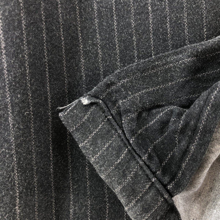 STUSSY Stripe Pattern Short Sleeve Open Collar Rayon Shirt Men's Size S Rayon navy blue type Vintage Second Hand