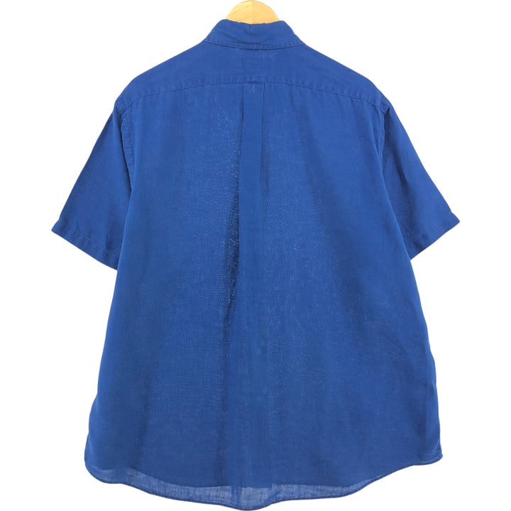 Ralph Lauren short sleeve linen button down shirt, men's size XL linen blue type Vintage Second Hand