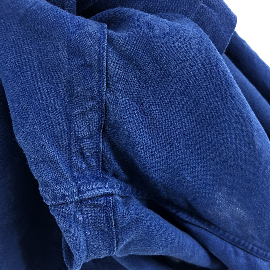 Ralph Lauren short sleeve linen button down shirt, men's size XL linen blue type Vintage Second Hand