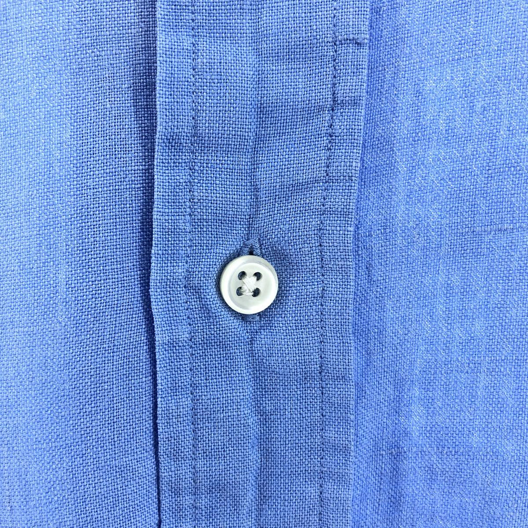 Ralph Lauren Classic Fit short sleeve linen button down shirt, men's size M linen Blue type light blue Vintage Second Hand