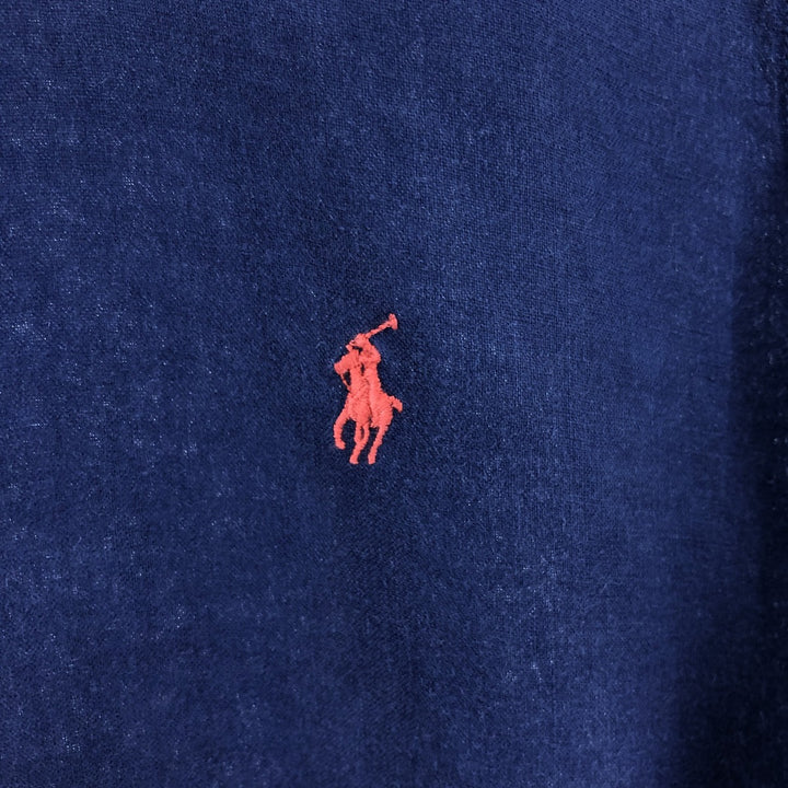 Ralph Lauren short sleeve linen button down shirt, men's size M unclear blue type Vintage Second Hand