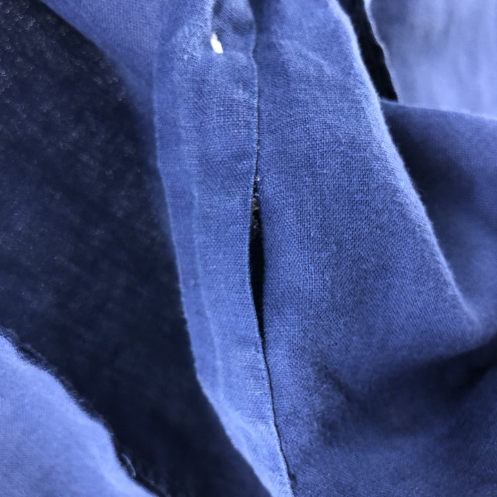 Ralph Lauren short sleeve linen button down shirt, men's size M unclear blue type Vintage Second Hand
