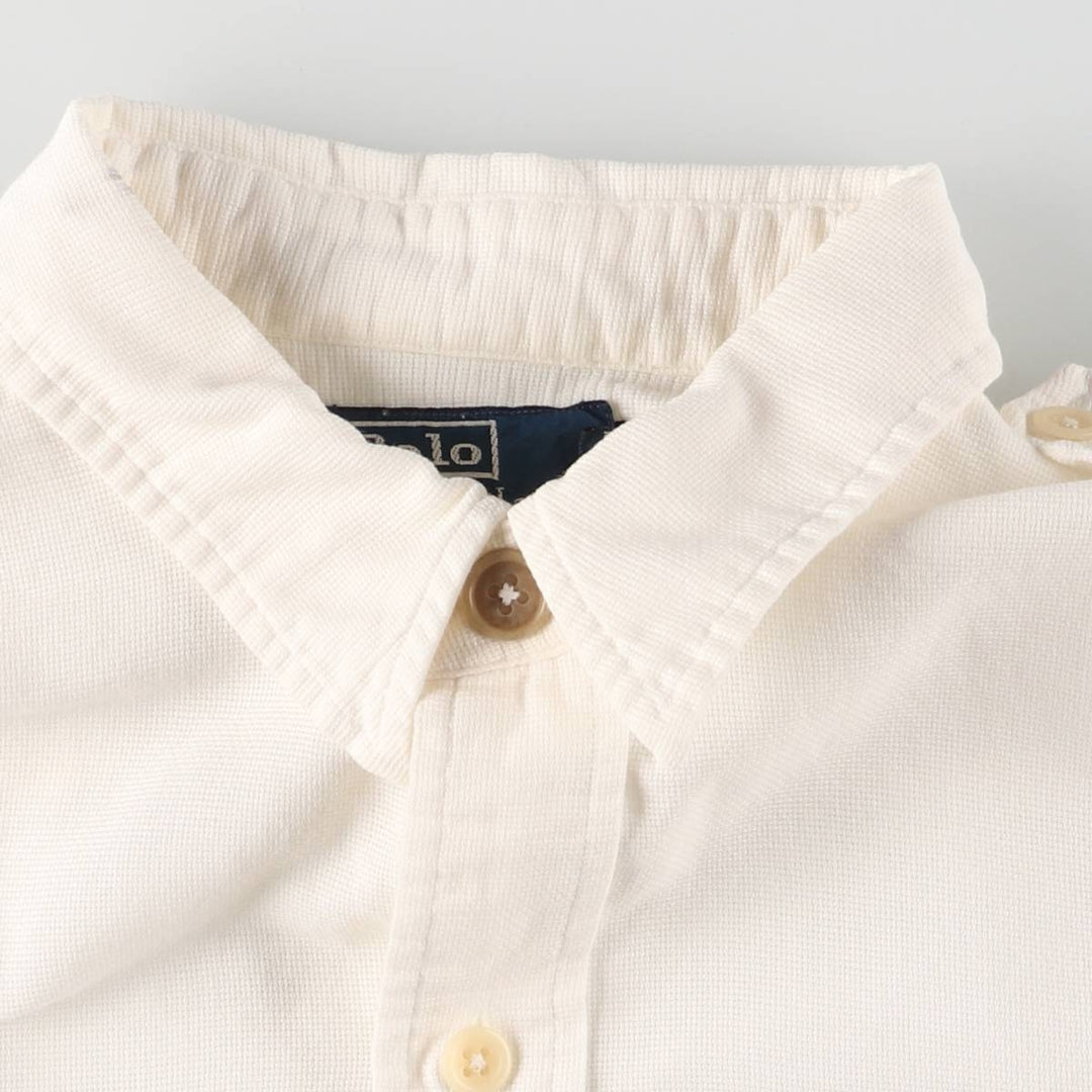 Ralph Lauren POLO by Ralph Lauren OCEAN SHIRT Short sleeve cotton shirt Men's M size cotton white type Vintage Second Hand