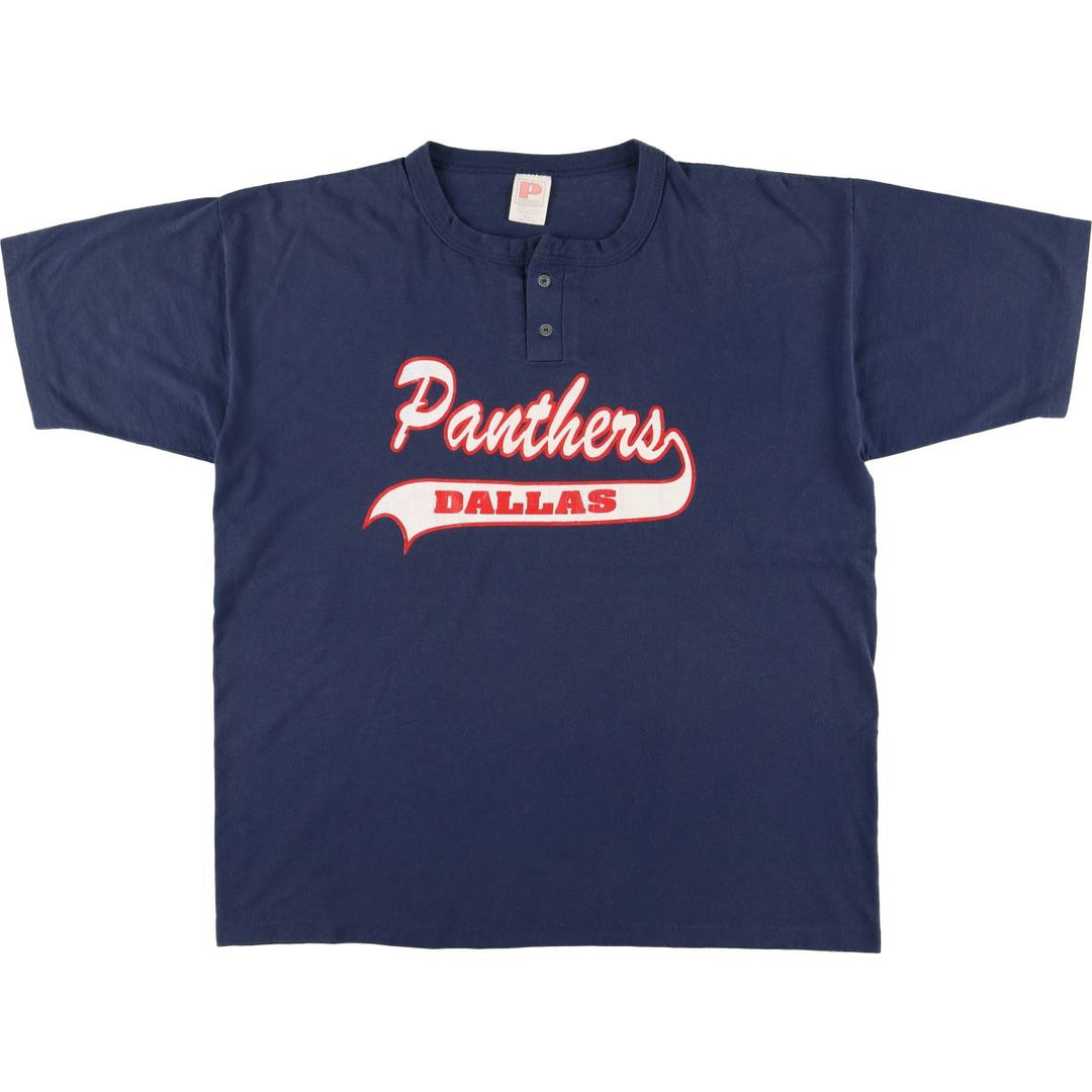 PARAMOUNT SPORTSWEAR Dallas Cowboys Carolina Panthers Henley Football Shirt Men's XL polyester navy blue type Vintage Second Hand