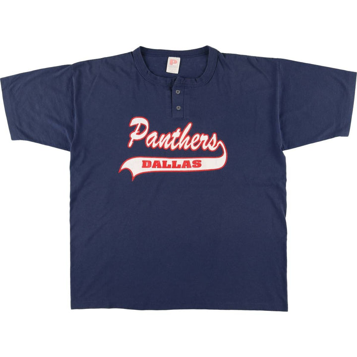 PARAMOUNT SPORTSWEAR Dallas Cowboys Carolina Panthers Henley Football Shirt Men's XL polyester navy blue type Vintage Second Hand