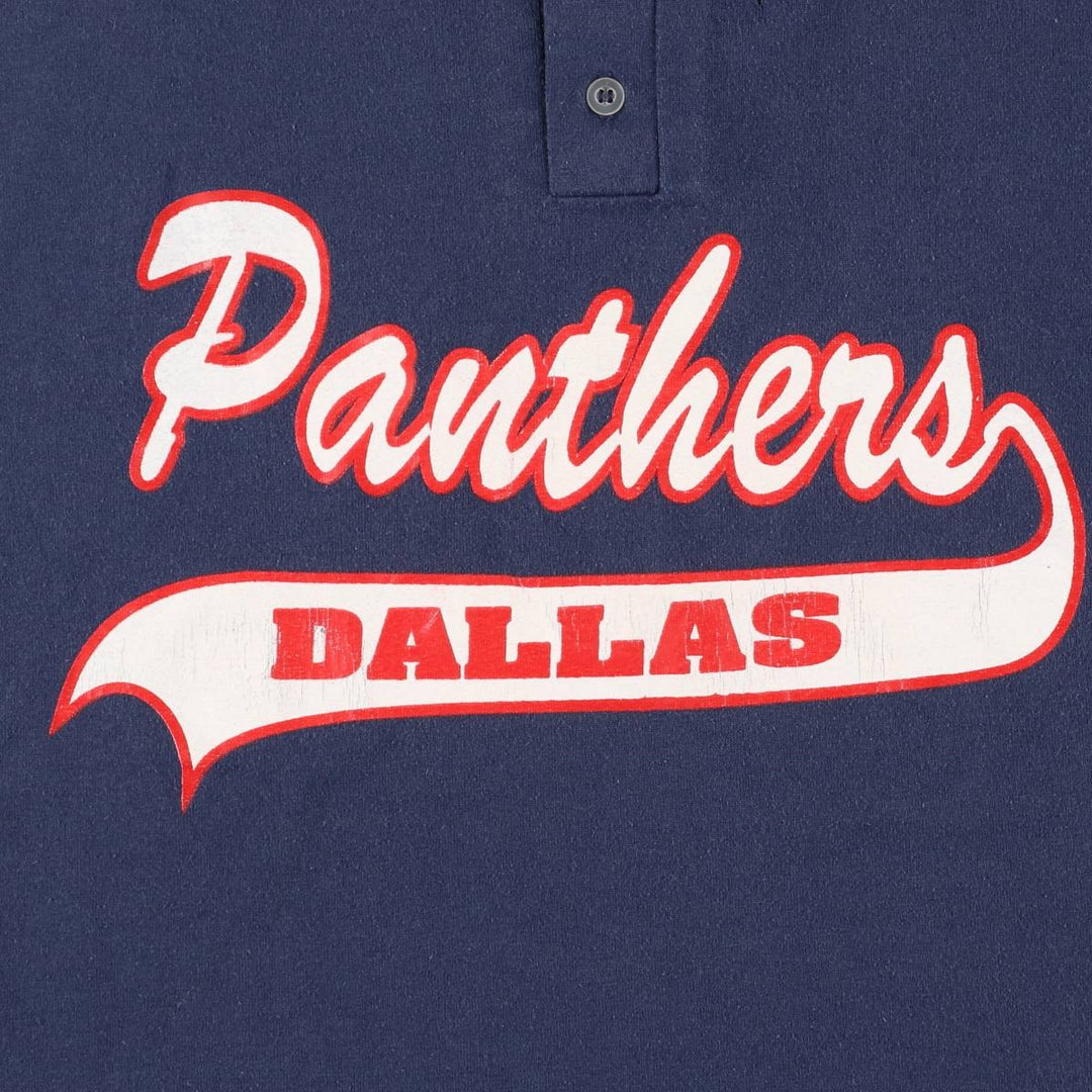 PARAMOUNT SPORTSWEAR Dallas Cowboys Carolina Panthers Henley Football Shirt Men's XL polyester navy blue type Vintage Second Hand