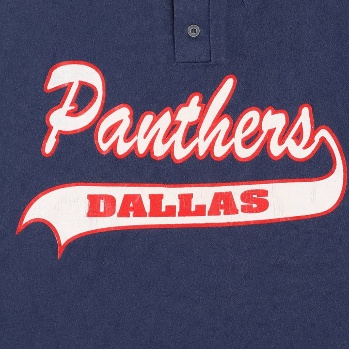 PARAMOUNT SPORTSWEAR Dallas Cowboys Carolina Panthers Henley Football Shirt Men's XL polyester navy blue type Vintage Second Hand