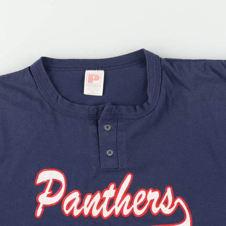 PARAMOUNT SPORTSWEAR Dallas Cowboys Carolina Panthers Henley Football Shirt Men's XL polyester navy blue type Vintage Second Hand
