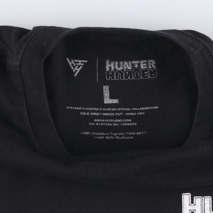 HUNTER HUNTER Hunter Hunter Phantom Troupe Anime Character Print T-Shirt Men's L size unclear black type Vintage Second Hand