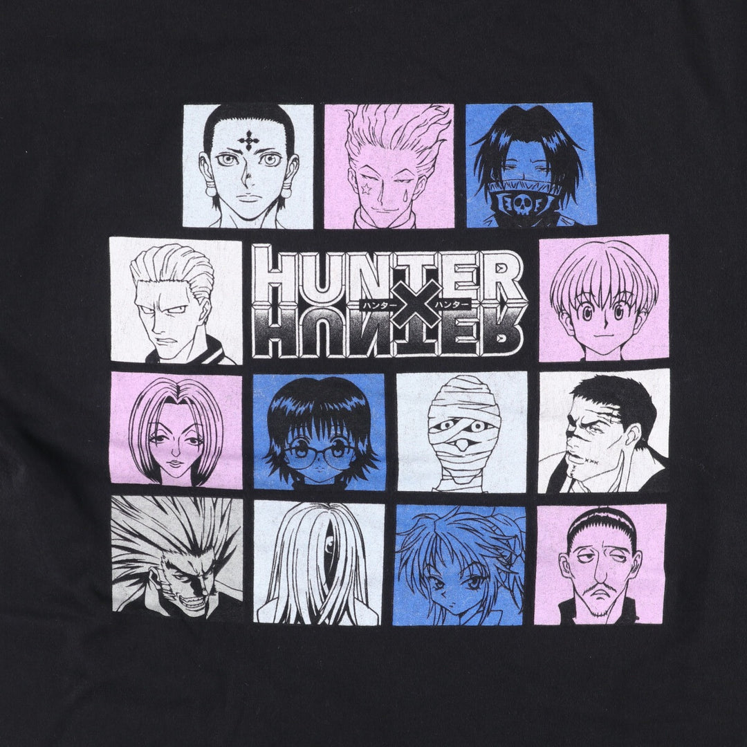 HUNTER HUNTER Hunter Hunter Phantom Troupe Anime Character Print T-Shirt Men's L size unclear black type Vintage Second Hand