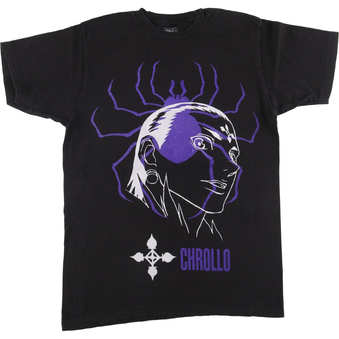 HUNTER HUNTER Hunter Hunter CHROLLO LUCILFER Chrollo Lucilful Anime Character Print T-shirt Men's M size cotton black type Vintage Second Hand