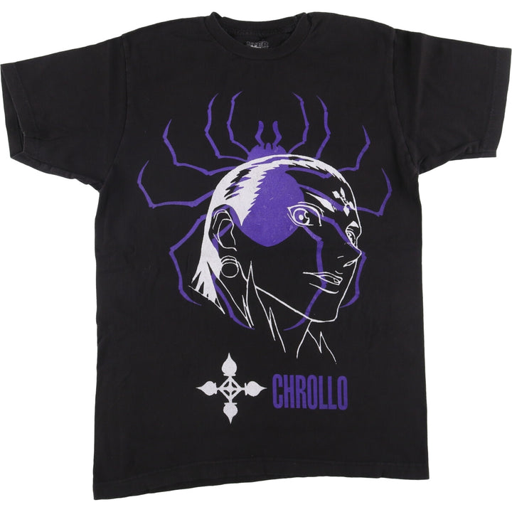 HUNTER HUNTER Hunter Hunter CHROLLO LUCILFER Chrollo Lucilful Anime Character Print T-shirt Men's M size cotton black type Vintage Second Hand