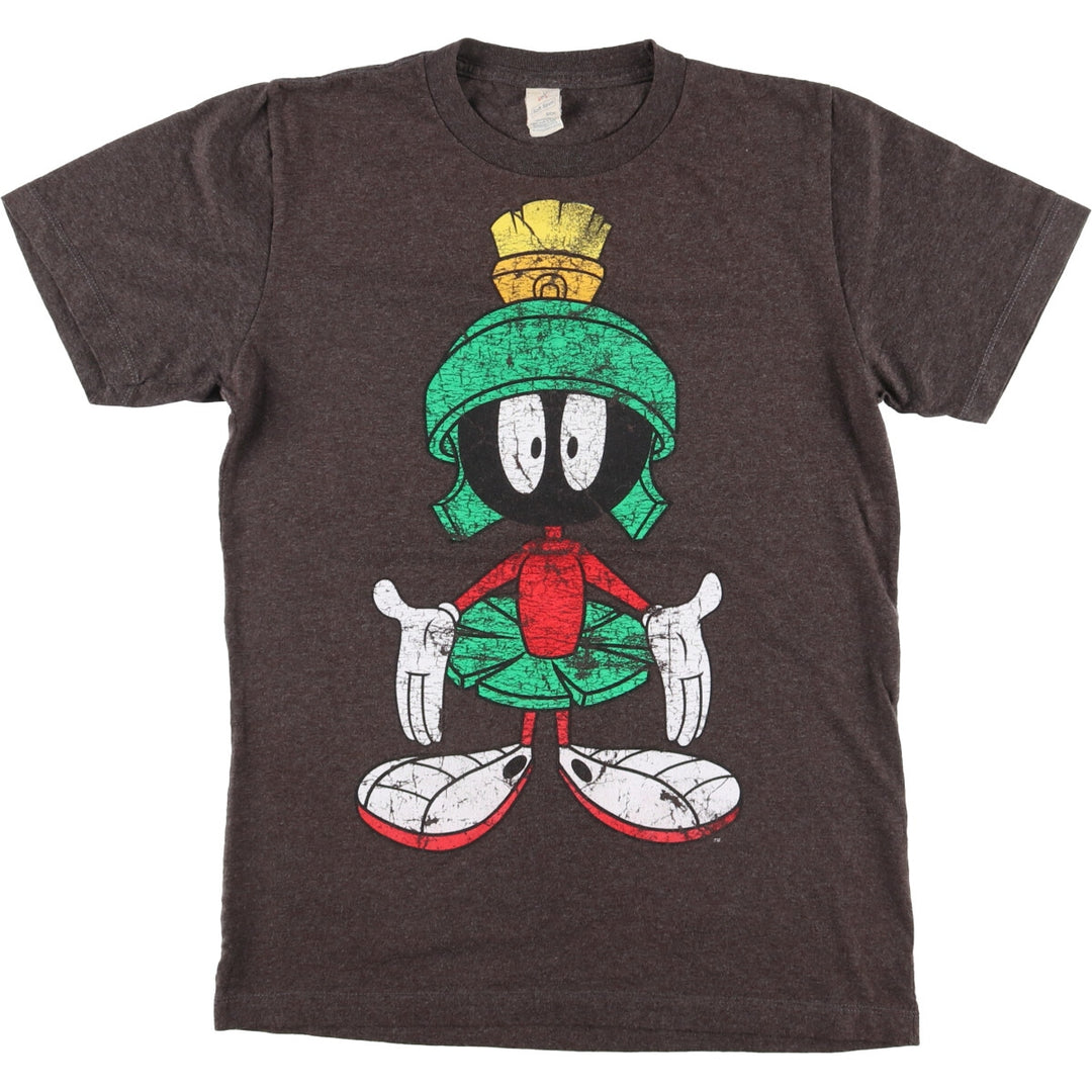 SOFT SPUN Looney Tunes Marvin the Martian Character Print T-Shirt Men's S Size Vintage cotton Charcoal Vintage Second Hand