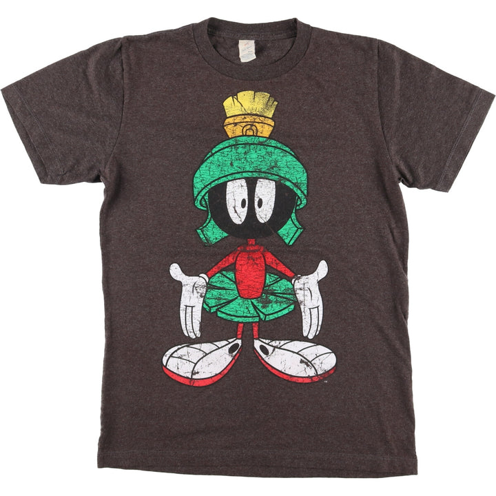 SOFT SPUN Looney Tunes Marvin the Martian Character Print T-Shirt Men's S Size Vintage cotton Charcoal Vintage Second Hand