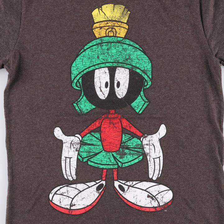 SOFT SPUN Looney Tunes Marvin the Martian Character Print T-Shirt Men's S Size Vintage cotton Charcoal Vintage Second Hand