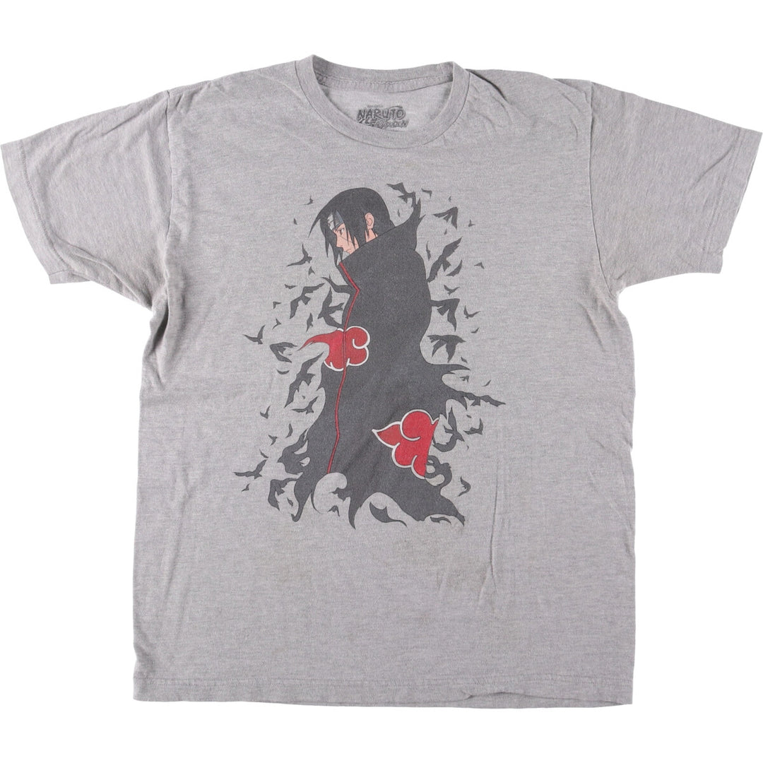 RIPPLE JUNCTION NARUTO SHIPPUDEN Naruto Shippuden Uchiha Itachi Anime Character Print T-Shirt Men's L size cotton gray type Vintage Second Hand