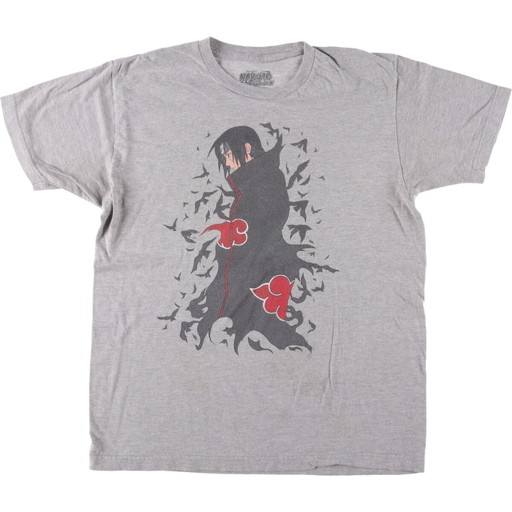 RIPPLE JUNCTION NARUTO SHIPPUDEN Naruto Shippuden Uchiha Itachi Anime Character Print T-Shirt Men's L size cotton gray type Vintage Second Hand