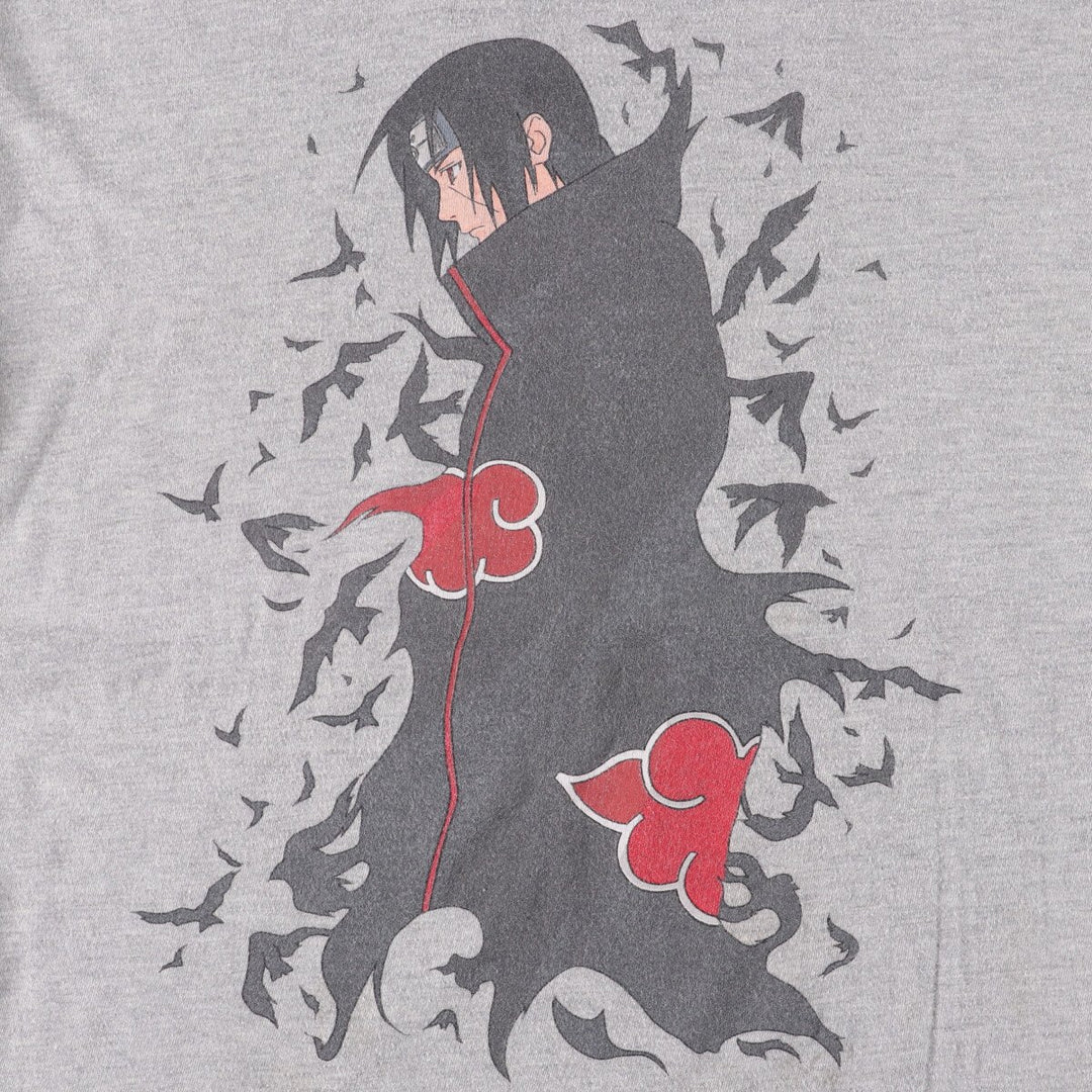 RIPPLE JUNCTION NARUTO SHIPPUDEN Naruto Shippuden Uchiha Itachi Anime Character Print T-Shirt Men's L size cotton gray type Vintage Second Hand