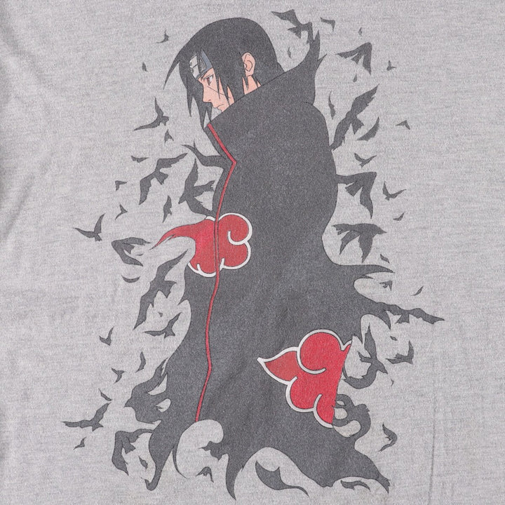 RIPPLE JUNCTION NARUTO SHIPPUDEN Naruto Shippuden Uchiha Itachi Anime Character Print T-Shirt Men's L size cotton gray type Vintage Second Hand