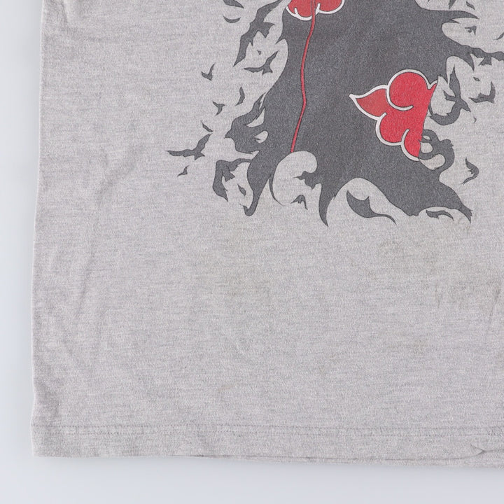 RIPPLE JUNCTION NARUTO SHIPPUDEN Naruto Shippuden Uchiha Itachi Anime Character Print T-Shirt Men's L size cotton gray type Vintage Second Hand