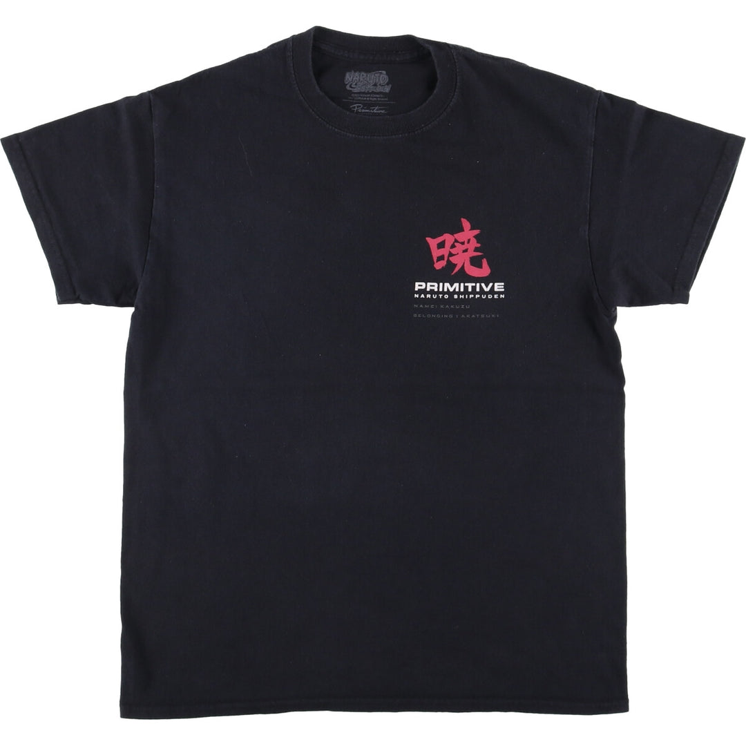 Primitive PRIMITIVE NARUTO SHIPPUDEN Naruto Shippuden Akatsuki Kakuzu Anime Character Print T-Shirt Men's M cotton black type Vintage Second Hand
