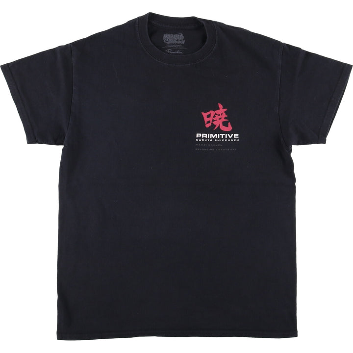 Primitive PRIMITIVE NARUTO SHIPPUDEN Naruto Shippuden Akatsuki Kakuzu Anime Character Print T-Shirt Men's M cotton black type Vintage Second Hand