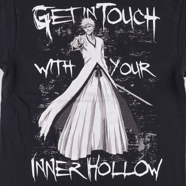 RIPPLE JUNCTION BLEACH Ichigo Kurosaki Anime Character Print T-Shirt Men's M cotton black type Vintage Second Hand