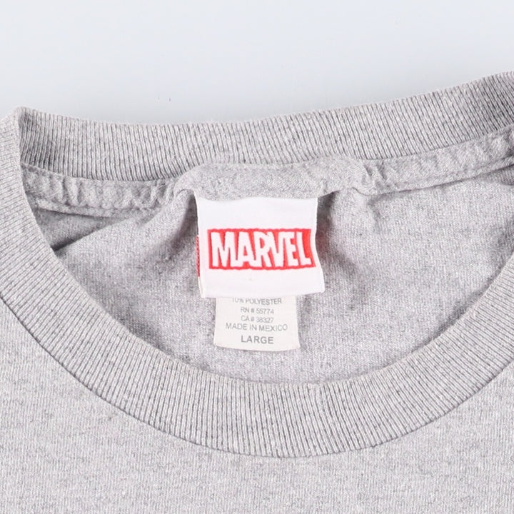 MARVEL SPIDER MAN Spider-Man character print T-shirt, men's size L cotton gray type Vintage Second Hand