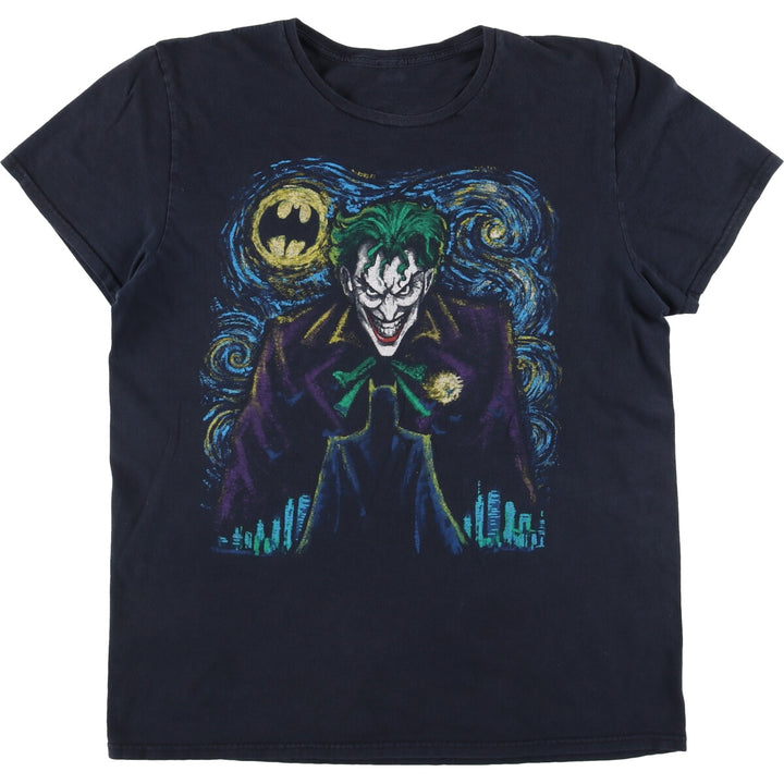 BATMAN Batman Joker character print T-shirt Men's L size cotton black type Vintage Second Hand