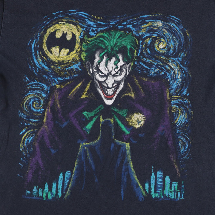 BATMAN Batman Joker character print T-shirt Men's L size cotton black type Vintage Second Hand