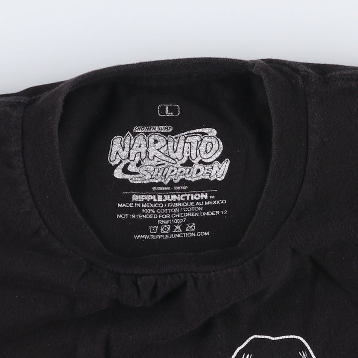 NARUTO SHIPPUDEN Naruto Shippuden Uchiha Itachi Anime Character Print T-Shirt Men's L size cotton black type Vintage Second Hand