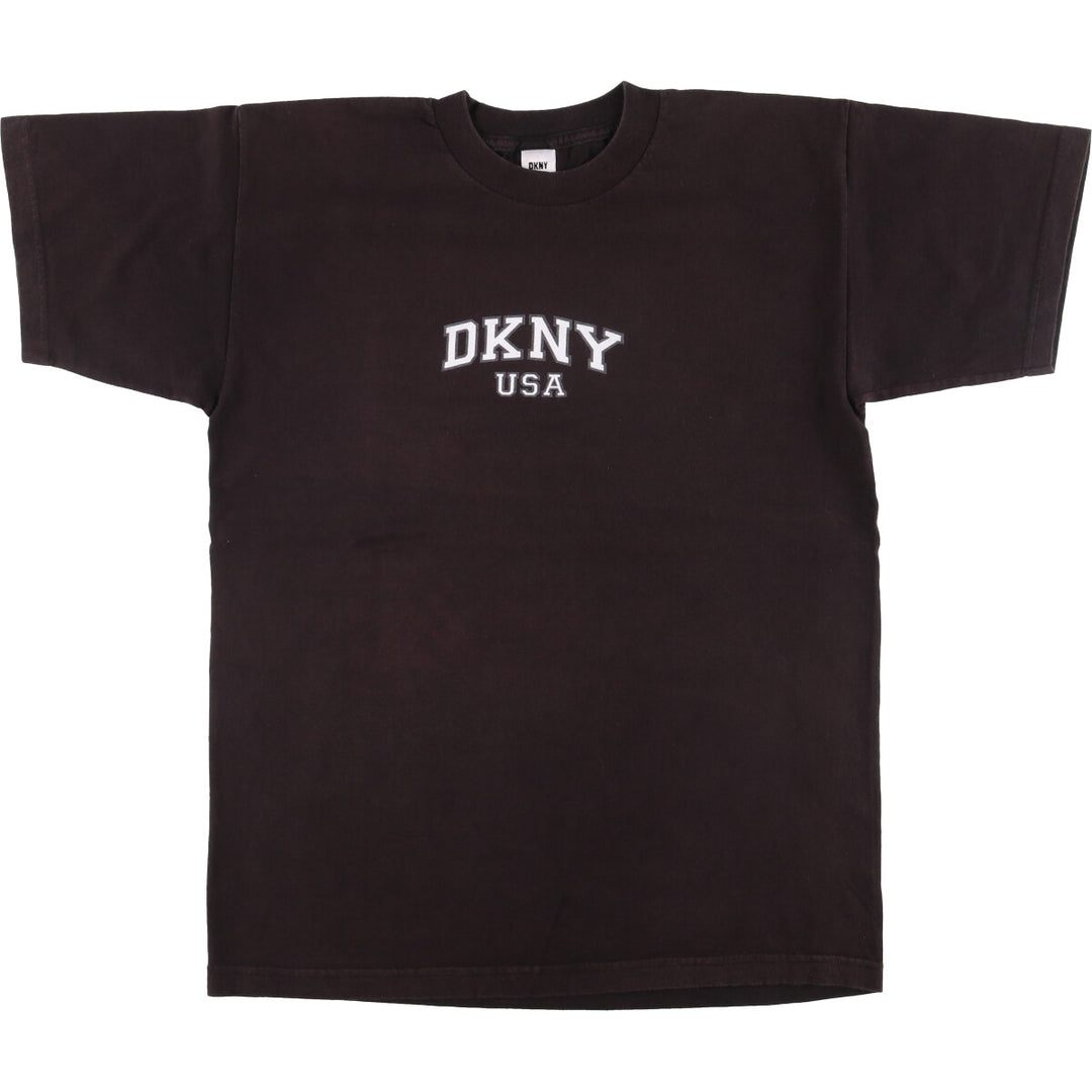 DKNY CLASSIC short-sleeved logo T-shirt, men's size L cotton black type Vintage Second Hand