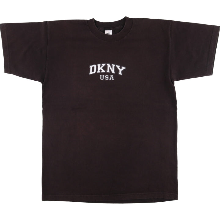 DKNY CLASSIC short-sleeved logo T-shirt, men's size L cotton black type Vintage Second Hand