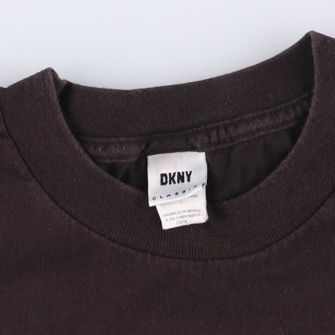 DKNY CLASSIC short-sleeved logo T-shirt, men's size L cotton black type Vintage Second Hand
