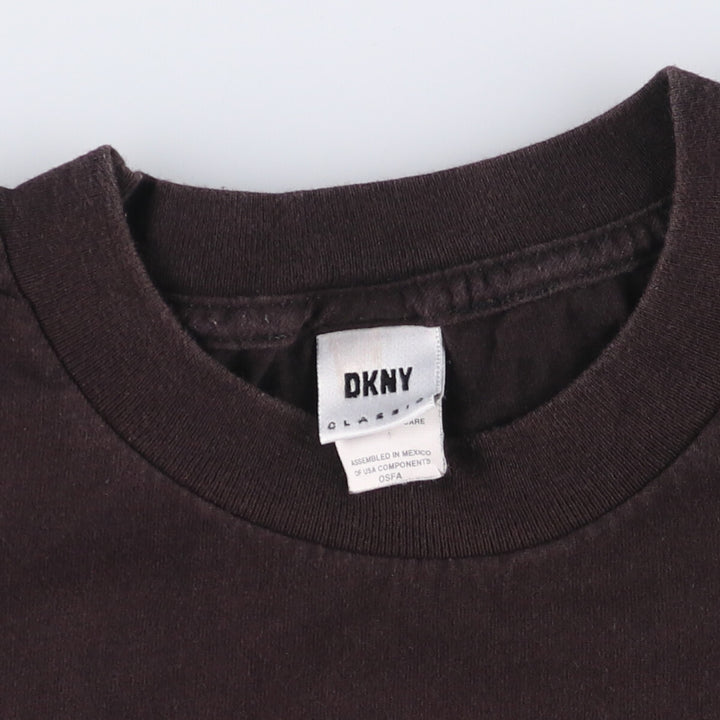DKNY CLASSIC short-sleeved logo T-shirt, men's size L cotton black type Vintage Second Hand