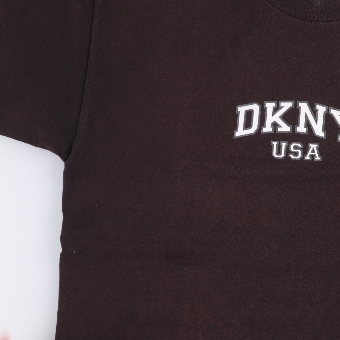 DKNY CLASSIC short-sleeved logo T-shirt, men's size L cotton black type Vintage Second Hand