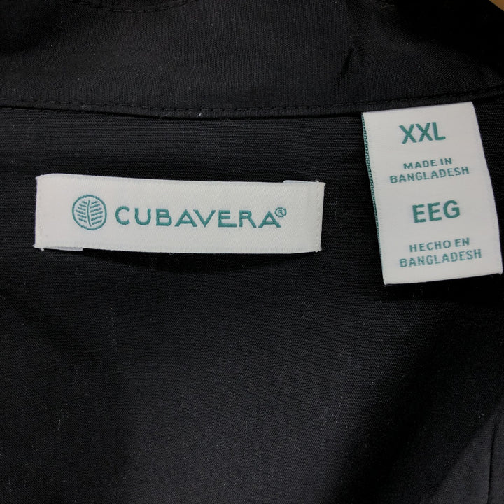 CUBAVERA Short Sleeve Open Collar Mexican Shirt Cuban Shirt Box Shirt Men's XXL polyester black type Vintage Second Hand