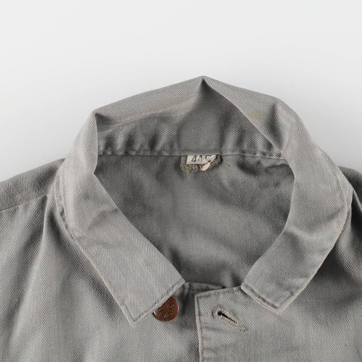 ~70'S JCPenney Big Mac HBT Herringbone Twill Long Sleeve All-in-One Jumpsuit Men's Size L Vintage polyester gray type Vintage Second Hand