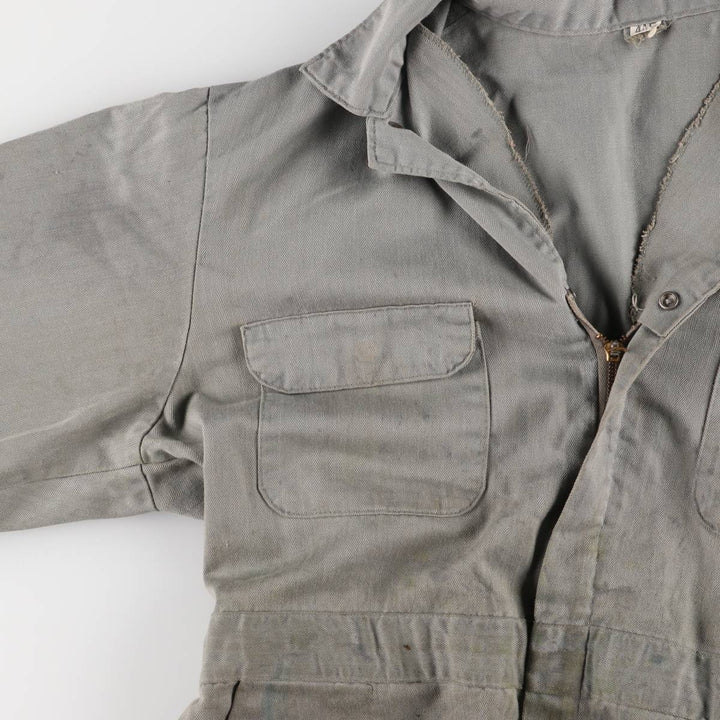 ~70'S JCPenney Big Mac HBT Herringbone Twill Long Sleeve All-in-One Jumpsuit Men's Size L Vintage polyester gray type Vintage Second Hand