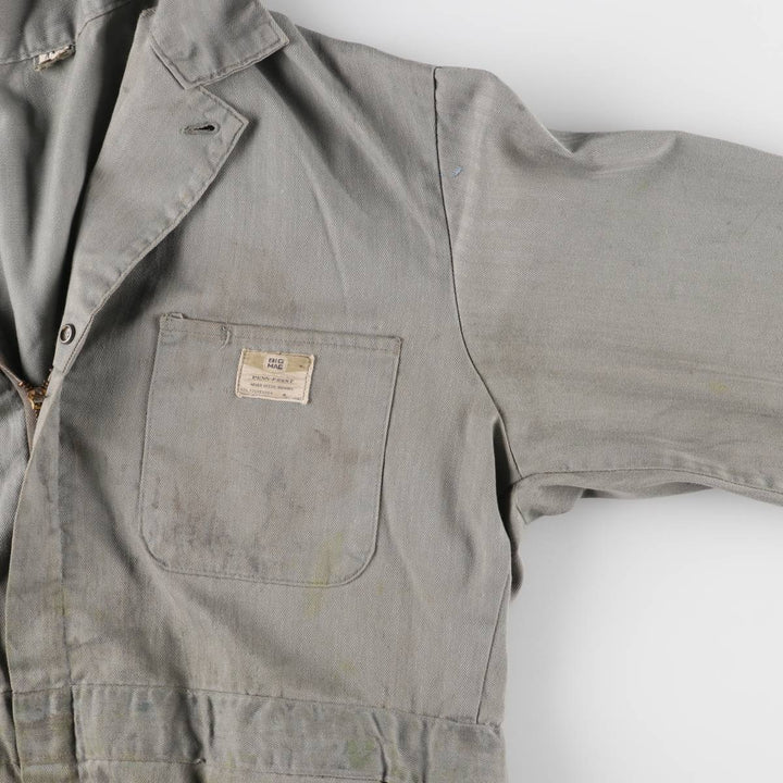 ~70'S JCPenney Big Mac HBT Herringbone Twill Long Sleeve All-in-One Jumpsuit Men's Size L Vintage polyester gray type Vintage Second Hand