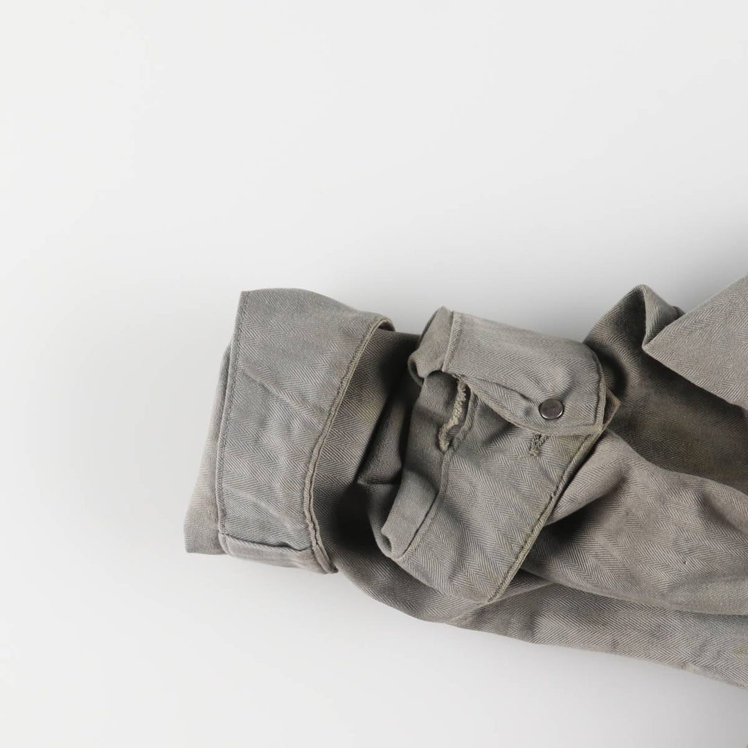 ~70'S JCPenney Big Mac HBT Herringbone Twill Long Sleeve All-in-One Jumpsuit Men's Size L Vintage polyester gray type Vintage Second Hand
