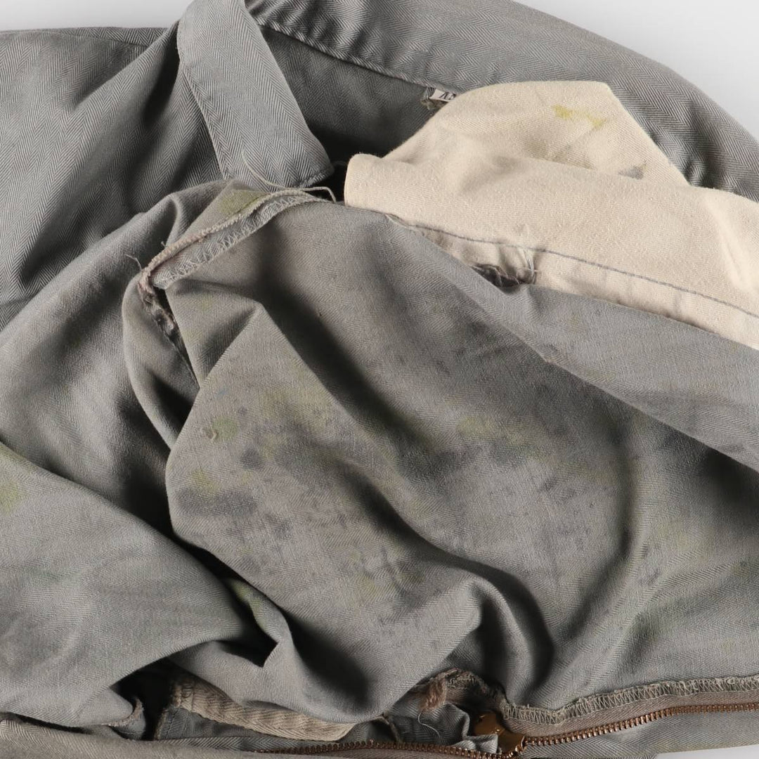 ~70'S JCPenney Big Mac HBT Herringbone Twill Long Sleeve All-in-One Jumpsuit Men's Size L Vintage polyester gray type Vintage Second Hand