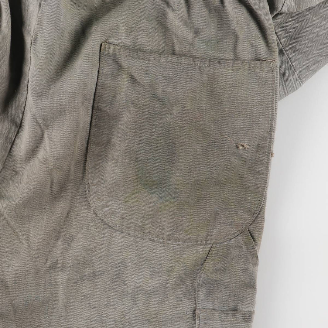 ~70'S JCPenney Big Mac HBT Herringbone Twill Long Sleeve All-in-One Jumpsuit Men's Size L Vintage polyester gray type Vintage Second Hand