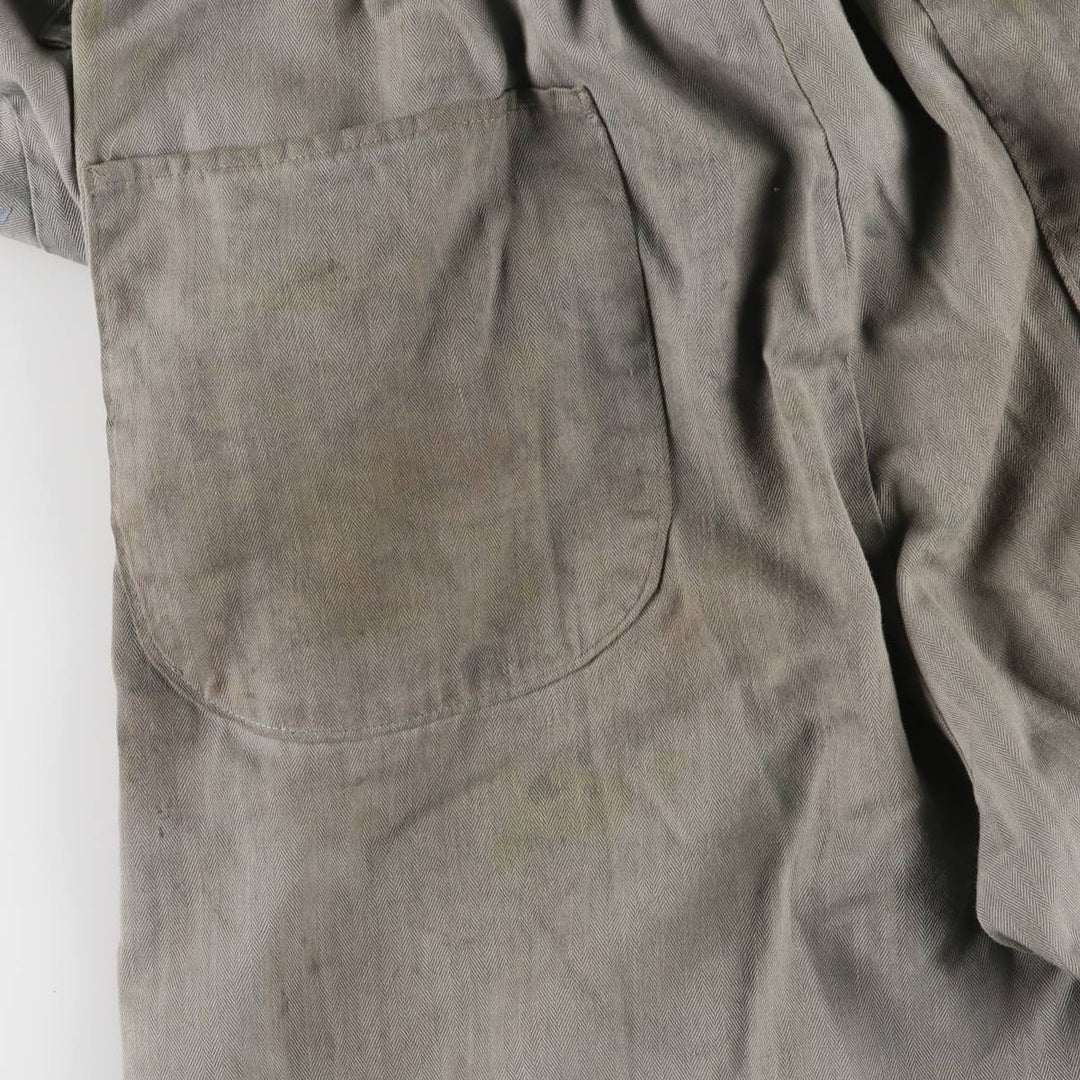 ~70'S JCPenney Big Mac HBT Herringbone Twill Long Sleeve All-in-One Jumpsuit Men's Size L Vintage polyester gray type Vintage Second Hand
