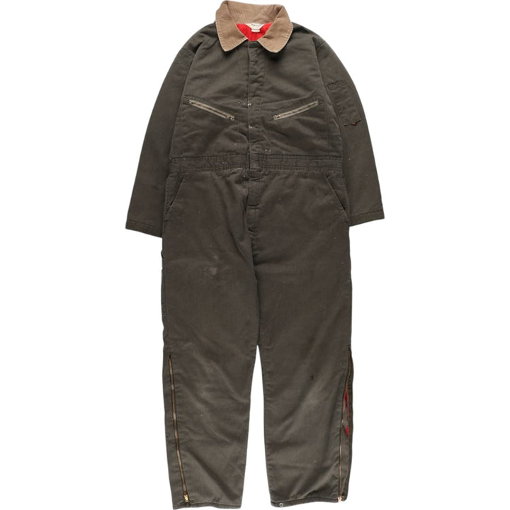 70'S Key IMPERIAL padded long sleeve jumpsuit made in USA, men's size L, vintage unclear Khaki type Vintage Second Hand