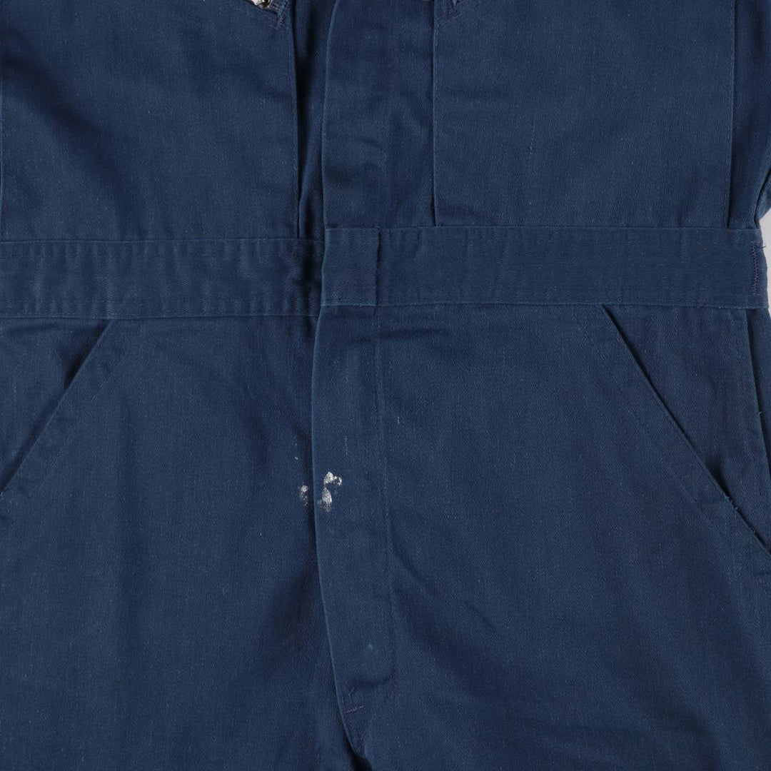 70'S Dickies Long Sleeve Jumpsuit Overalls Made in USA Men's M Vintage polyester navy blue type Vintage Second Hand